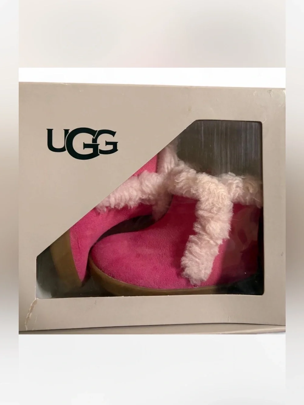 UGG Mallya boots for babies in a vibrant pink azalea suede color